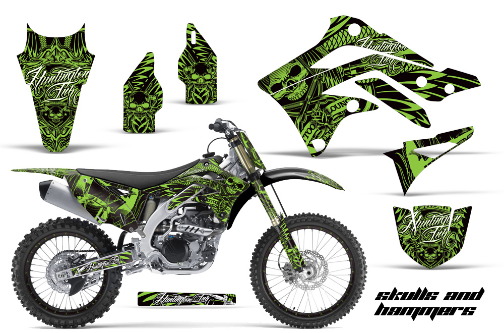 Kawasaki KX450F 2012 Graphics Kit SAH GREEN-NPs